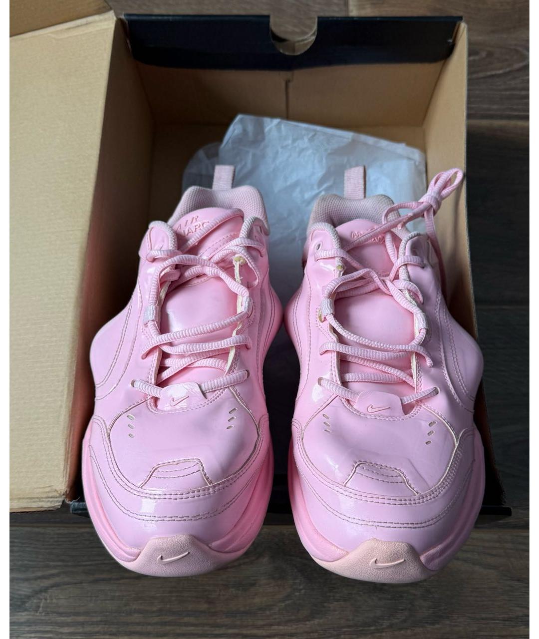 MARTINE ROSE Розовые кожаные низкие кроссовки / кеды, фото 2