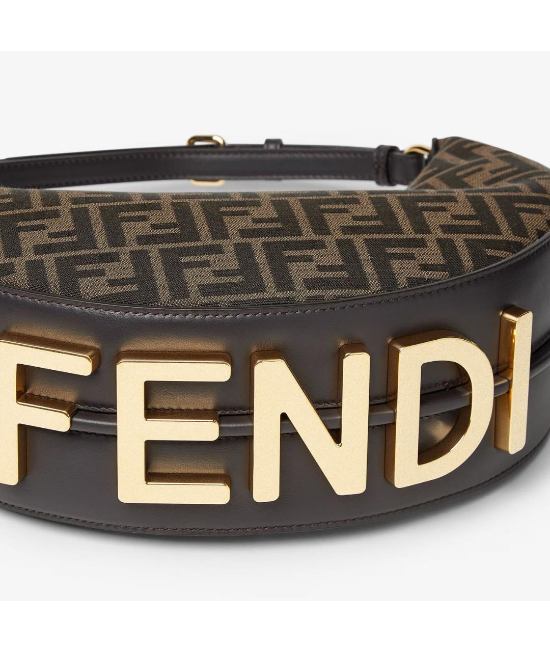 FENDI Коричневая сумка через плечо, фото 3