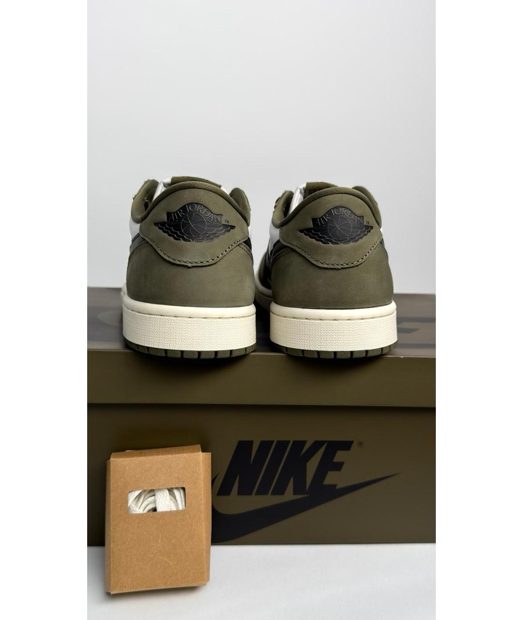 JORDAN Зеленые кожаные низкие кроссовки / кеды, фото 6