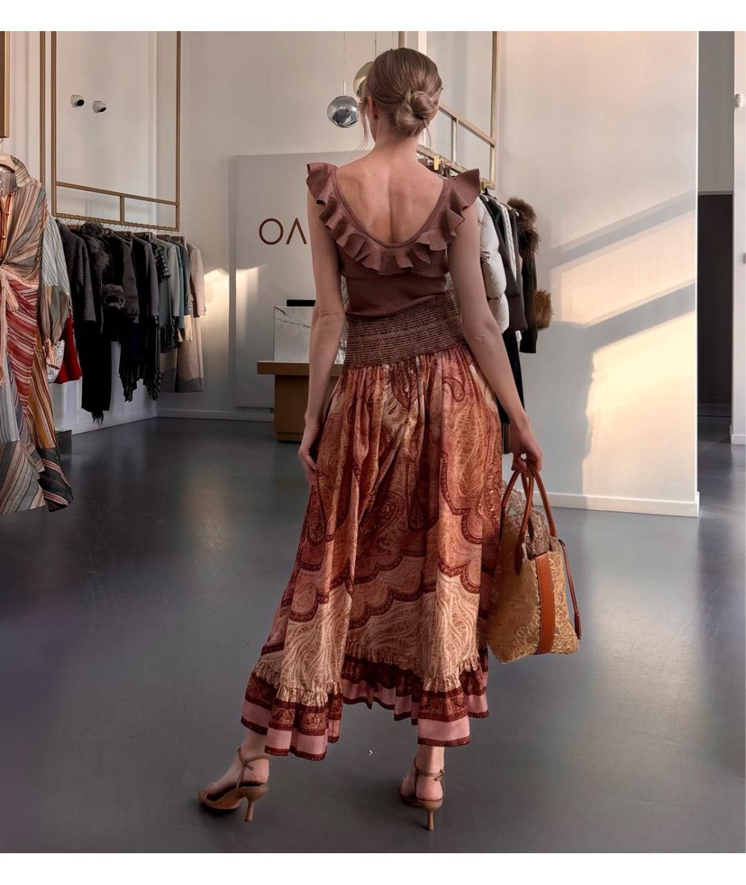 ZIMMERMANN Бордовый вискозный костюм с юбками, фото 7