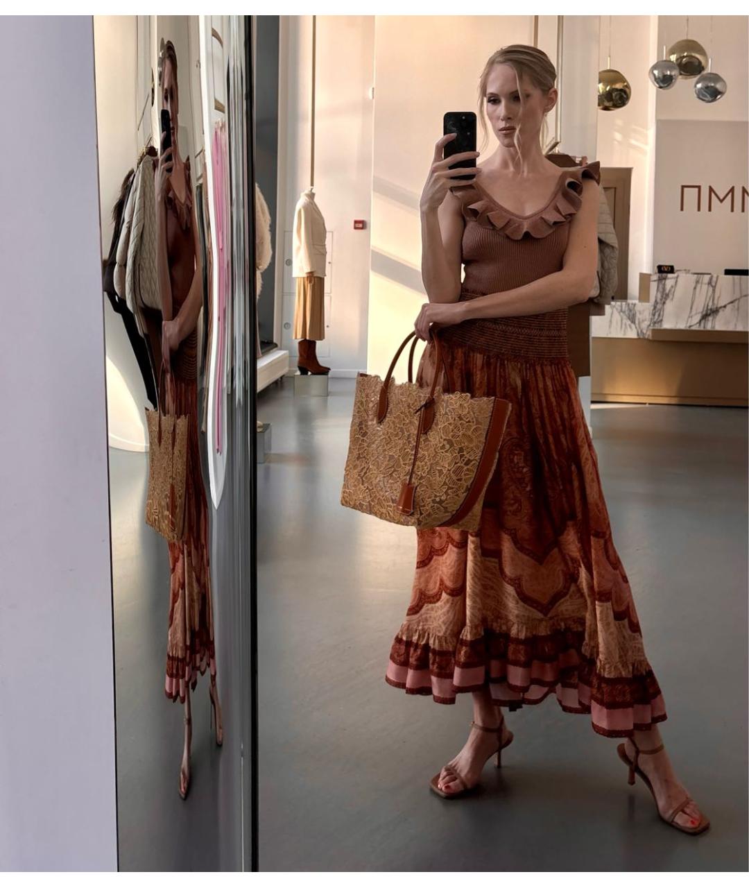 ZIMMERMANN Бордовый вискозный костюм с юбками, фото 3