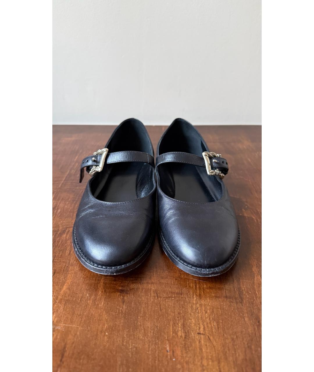 Enfants Riches Déprimés Черные кожаные балетки, фото 3