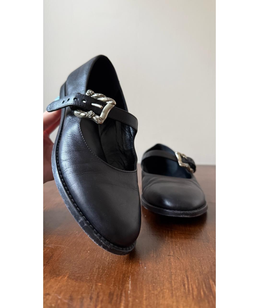 Enfants Riches Déprimés Черные кожаные балетки, фото 2