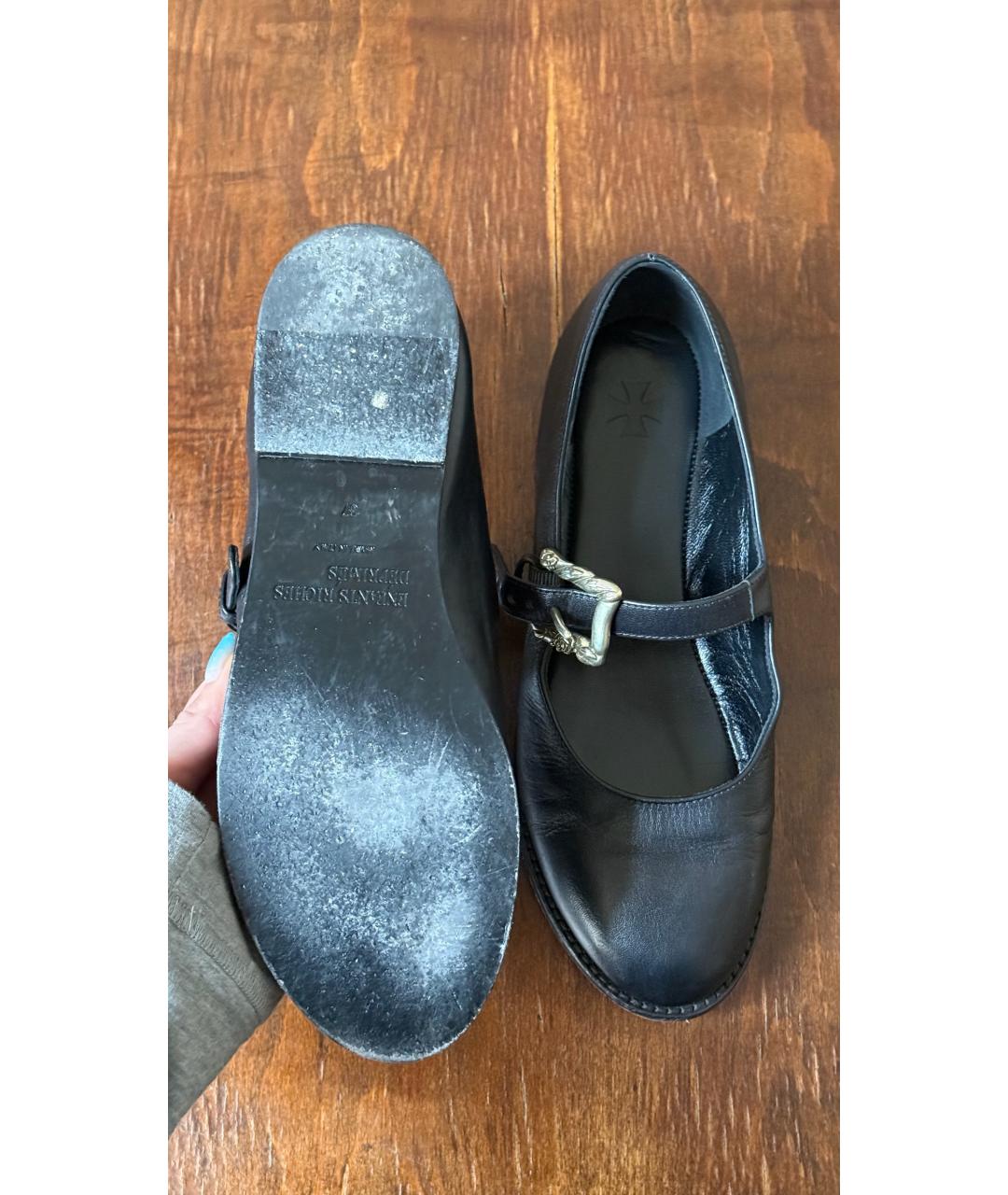 Enfants Riches Déprimés Черные кожаные балетки, фото 6