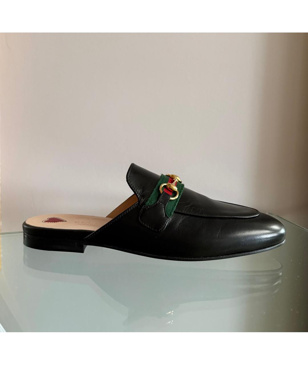 GUCCI Черные кожаные мюли, фото 9