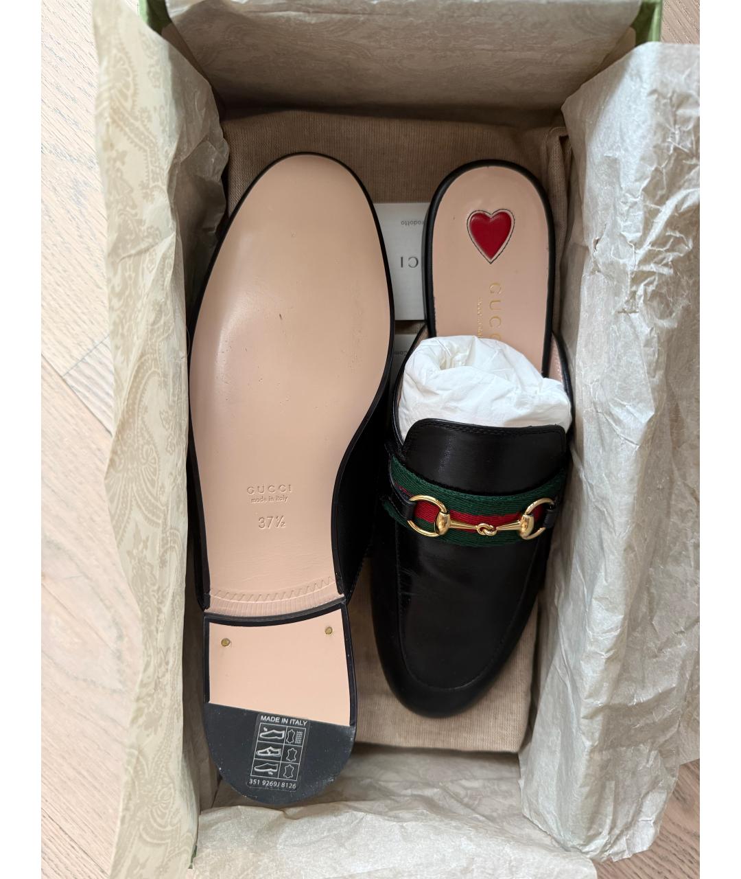 GUCCI Черные кожаные мюли, фото 6