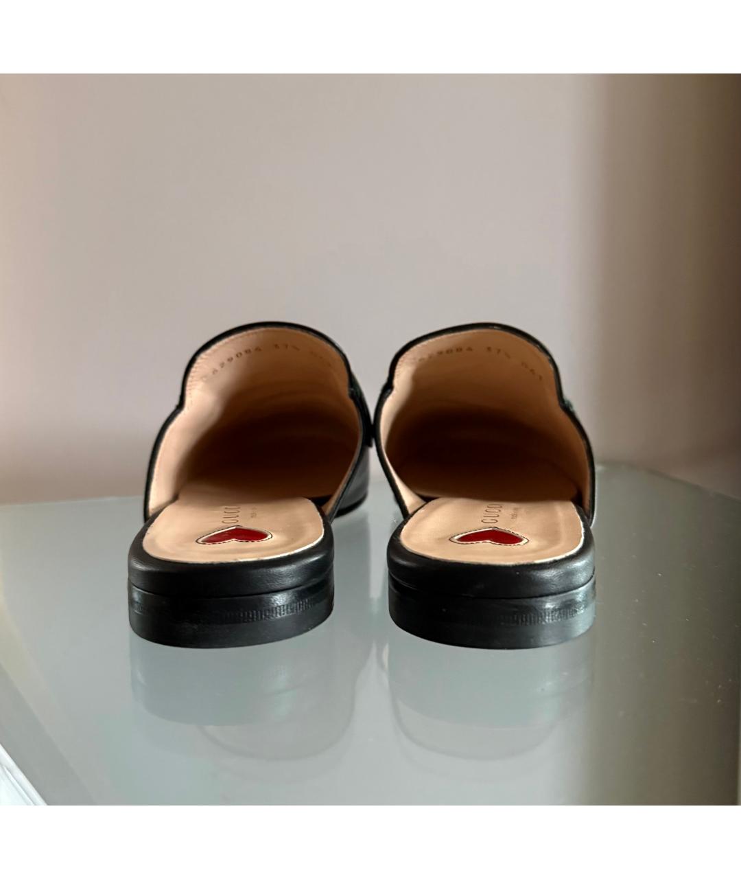 GUCCI Черные кожаные мюли, фото 4