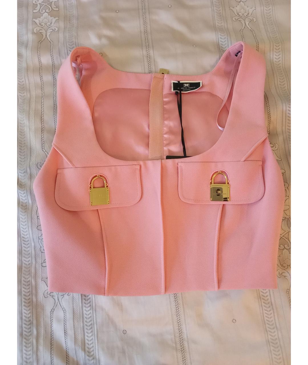 ELISABETTA FRANCHI Розовый полиэстеровый корсет, фото 8