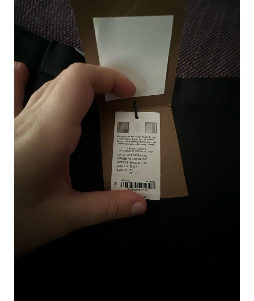 BURBERRY Черная хлопковая юбка, фото 4