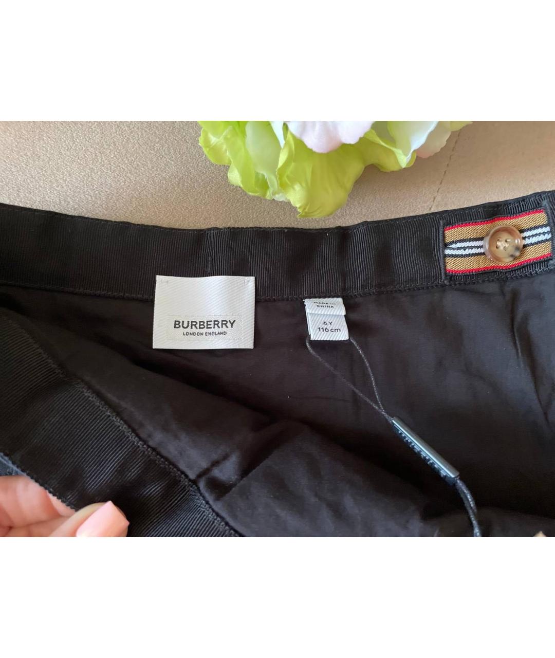 BURBERRY Черная хлопковая юбка, фото 2