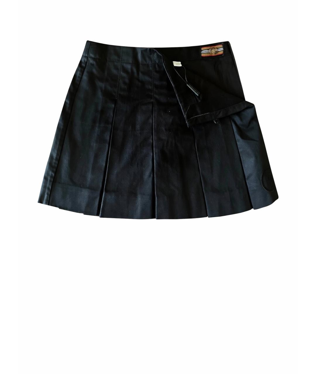 BURBERRY Черная хлопковая юбка, фото 1