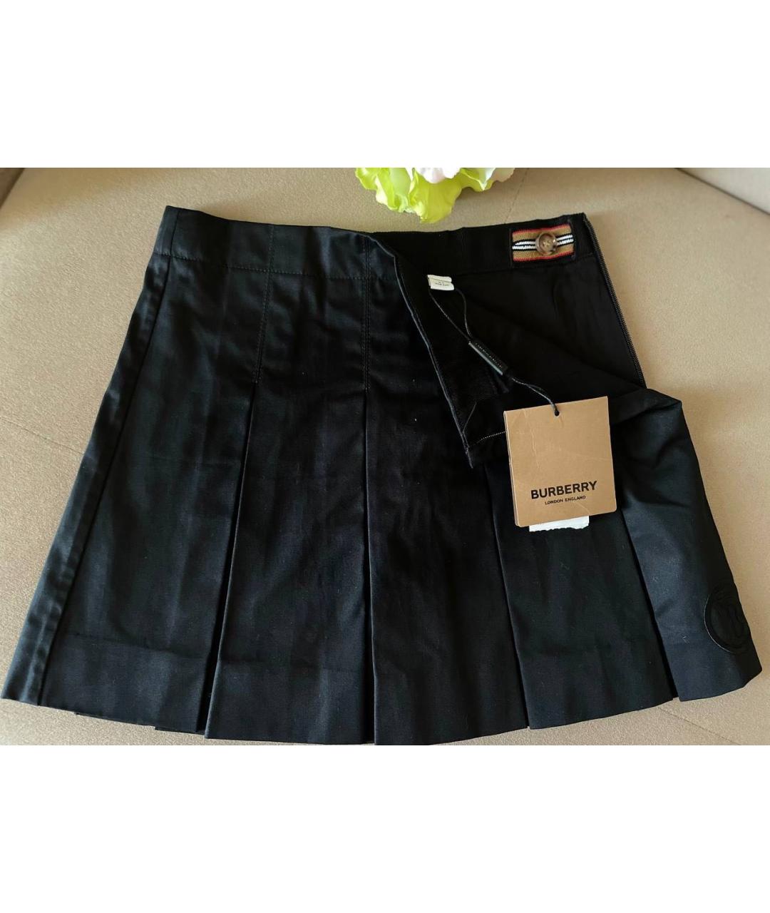 BURBERRY Черная хлопковая юбка, фото 5