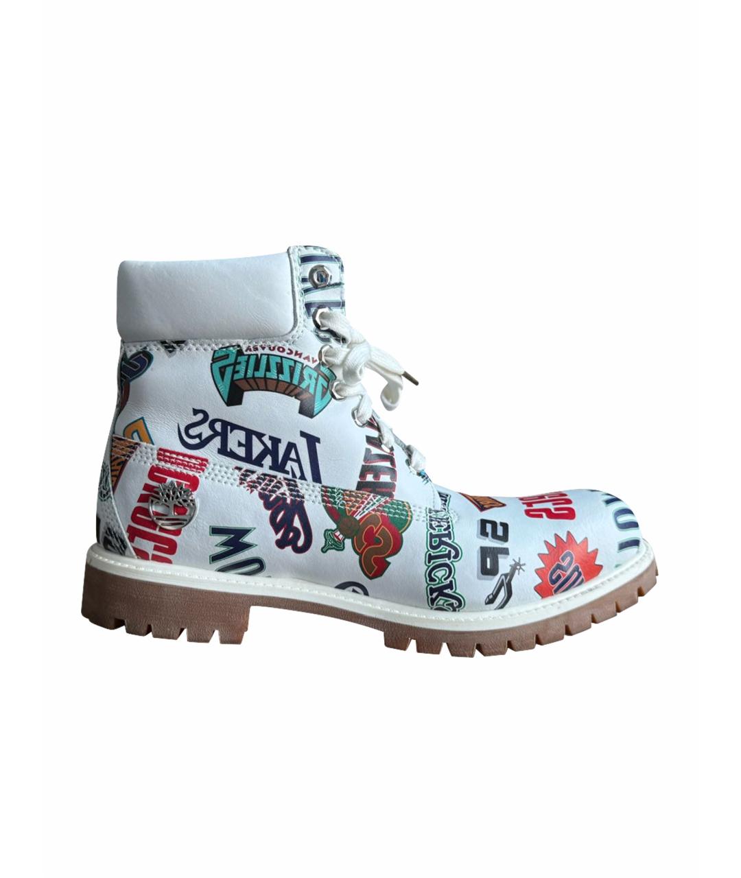 TIMBERLAND Белые кожаные высокие ботинки, фото 1