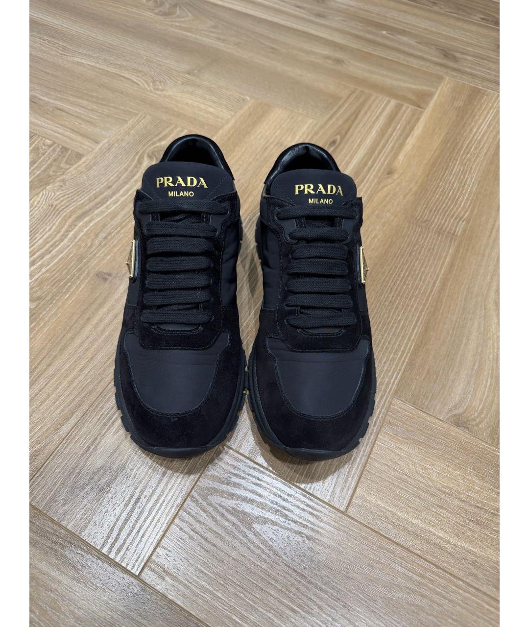 PRADA Черные замшевые кроссовки, фото 2