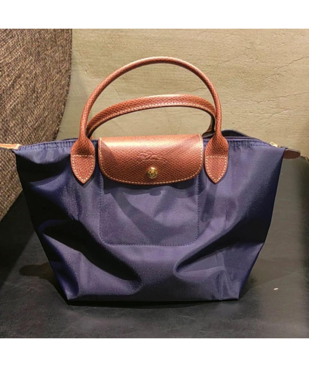 LONGCHAMP Темно-синяя сумка с короткими ручками, фото 2