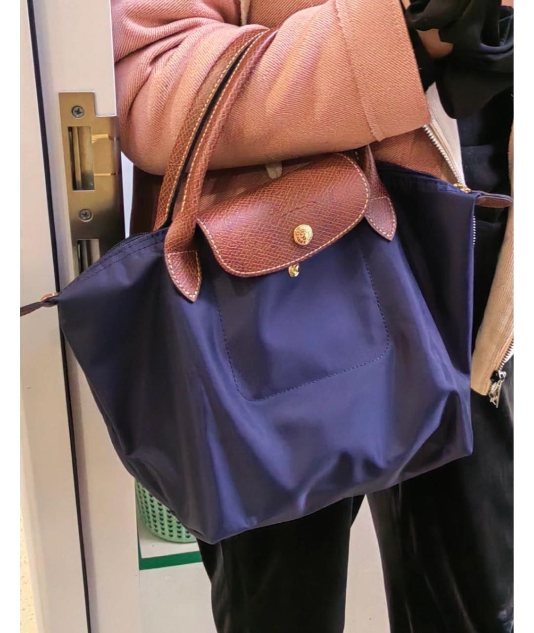 LONGCHAMP Темно-синяя сумка с короткими ручками, фото 3