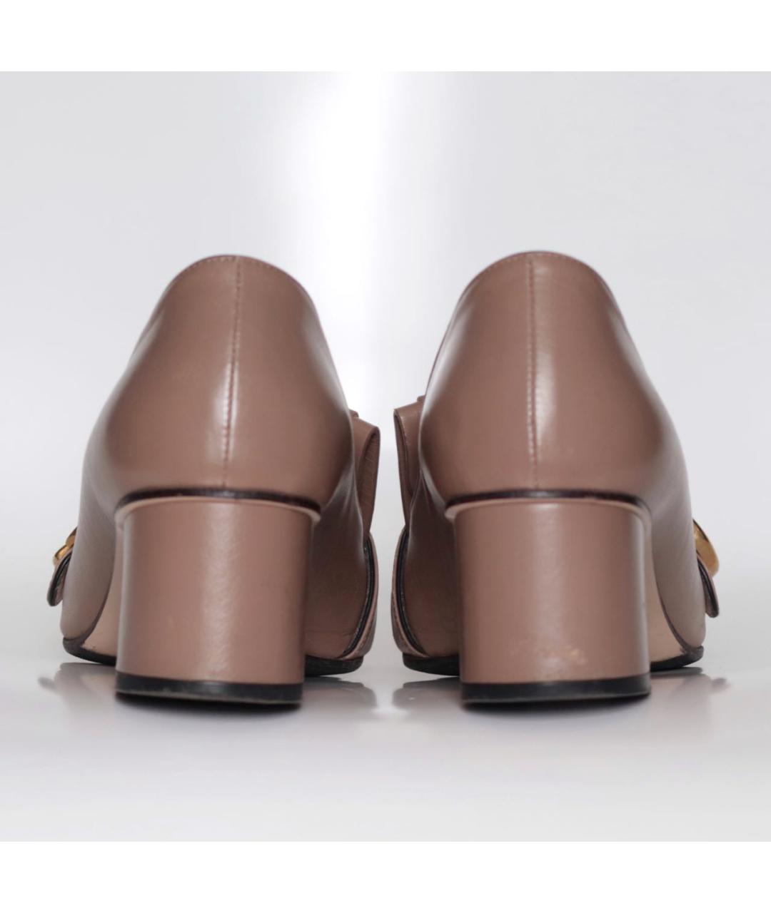 GUCCI Бежевые кожаные туфли, фото 5
