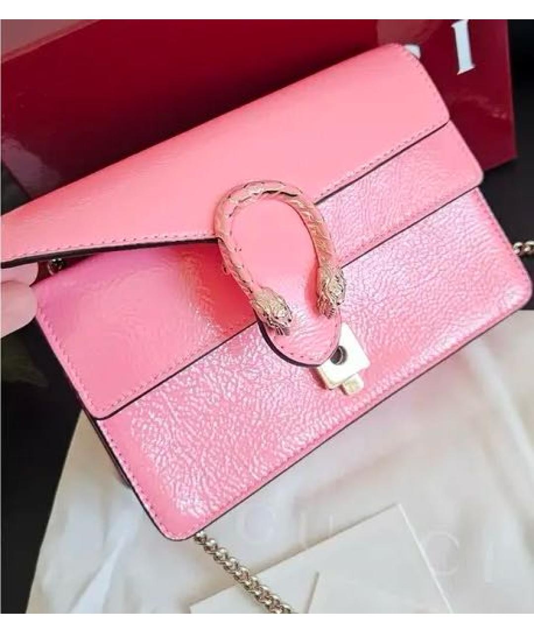 GUCCI Розовая кожаная сумка через плечо, фото 3