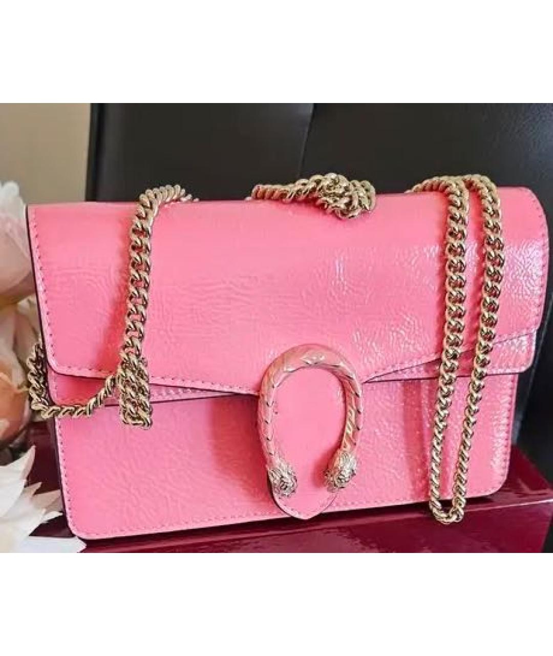GUCCI Розовая кожаная сумка через плечо, фото 4
