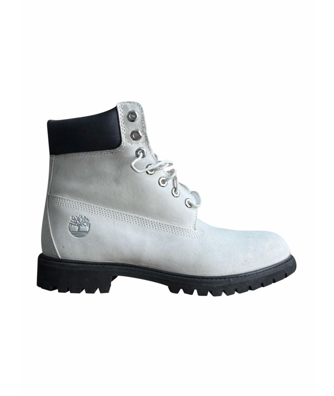 TIMBERLAND Белые нубуковые высокие ботинки, фото 1