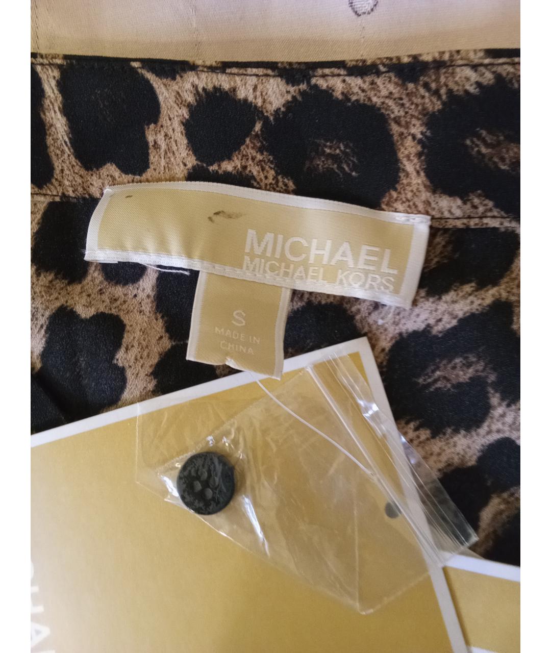 MICHAEL MICHAEL KORS Коричневое полиэстеровое повседневное платье, фото 3