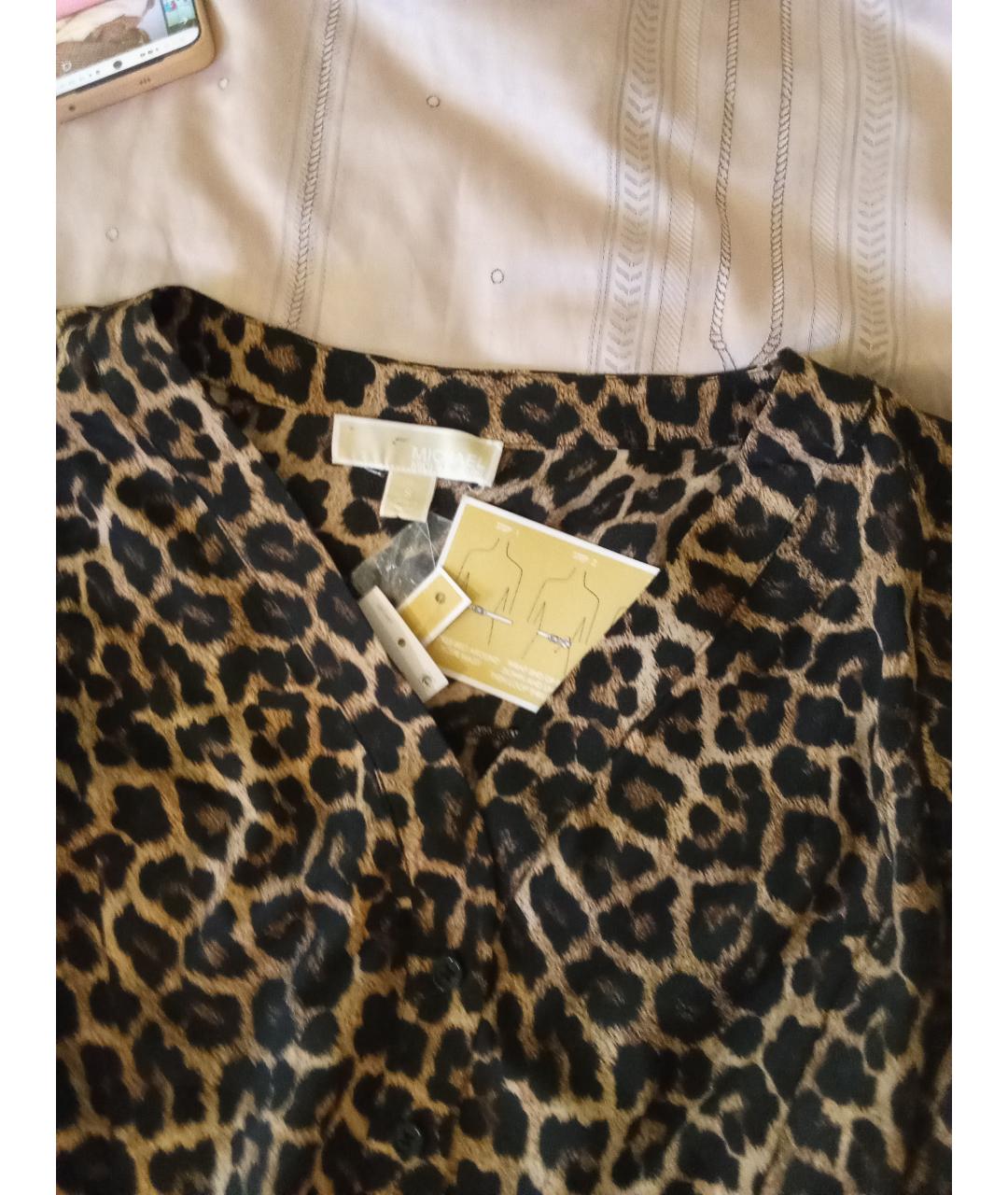 MICHAEL MICHAEL KORS Коричневое полиэстеровое повседневное платье, фото 6