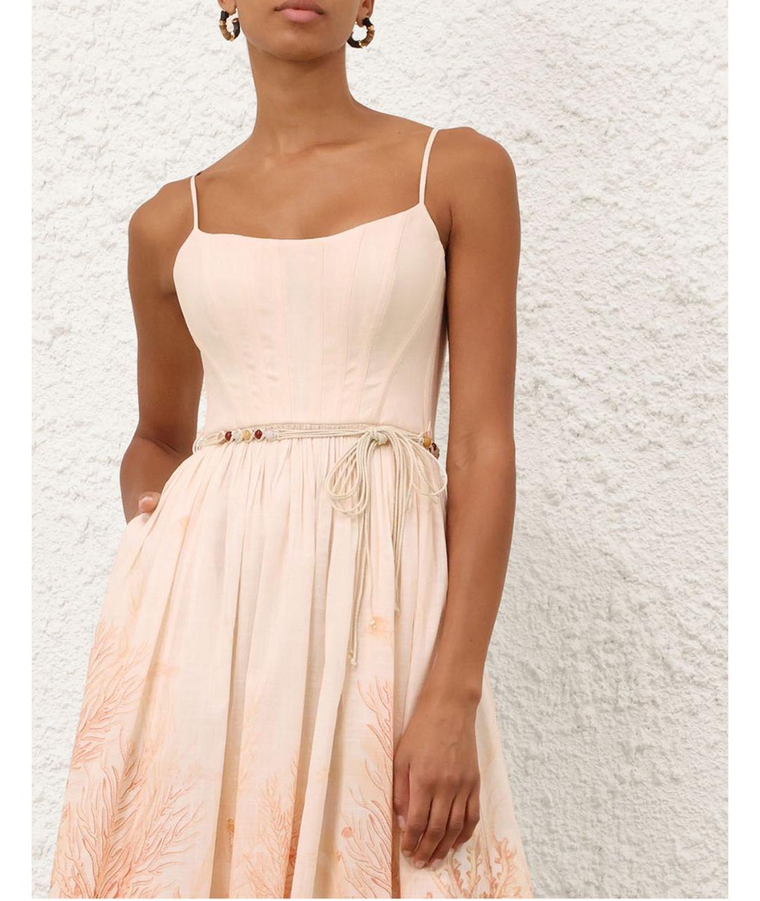 ZIMMERMANN Коралловый хлопковый сарафан, фото 5
