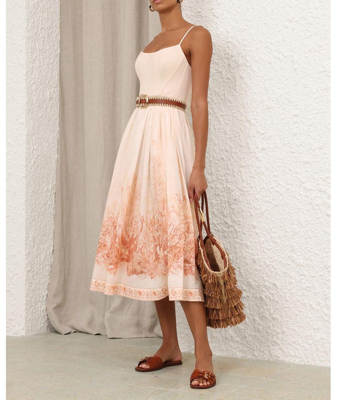 ZIMMERMANN Коралловый хлопковый сарафан, фото 2