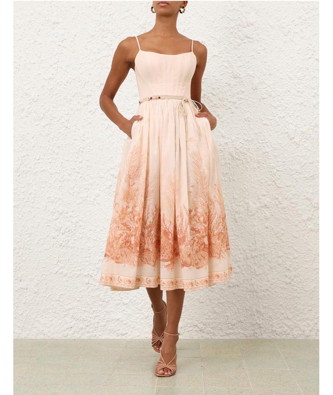 ZIMMERMANN Коралловый хлопковый сарафан, фото 7