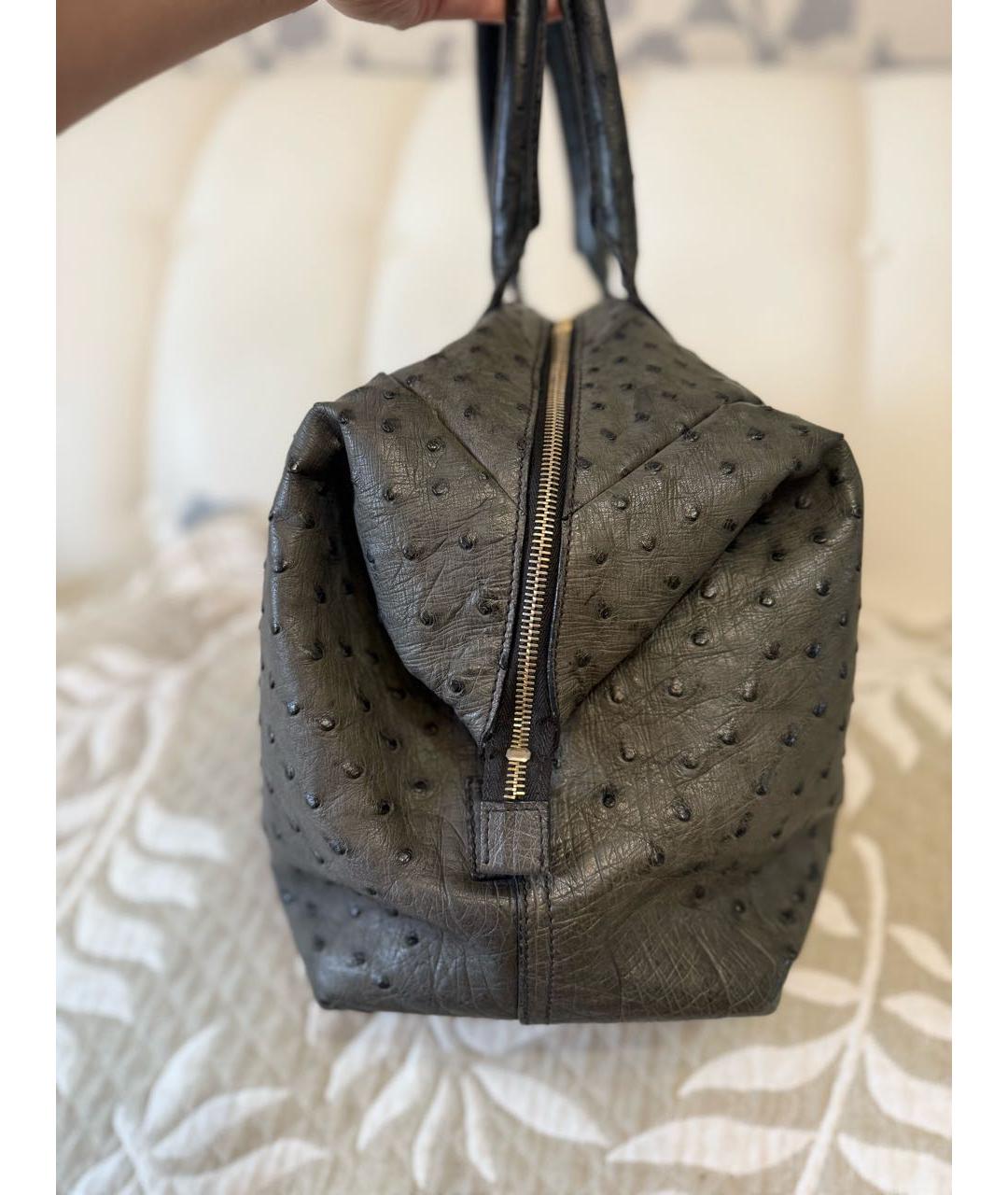 SAINT LAURENT Антрацитовая сумка тоут из экзотической кожи, фото 5