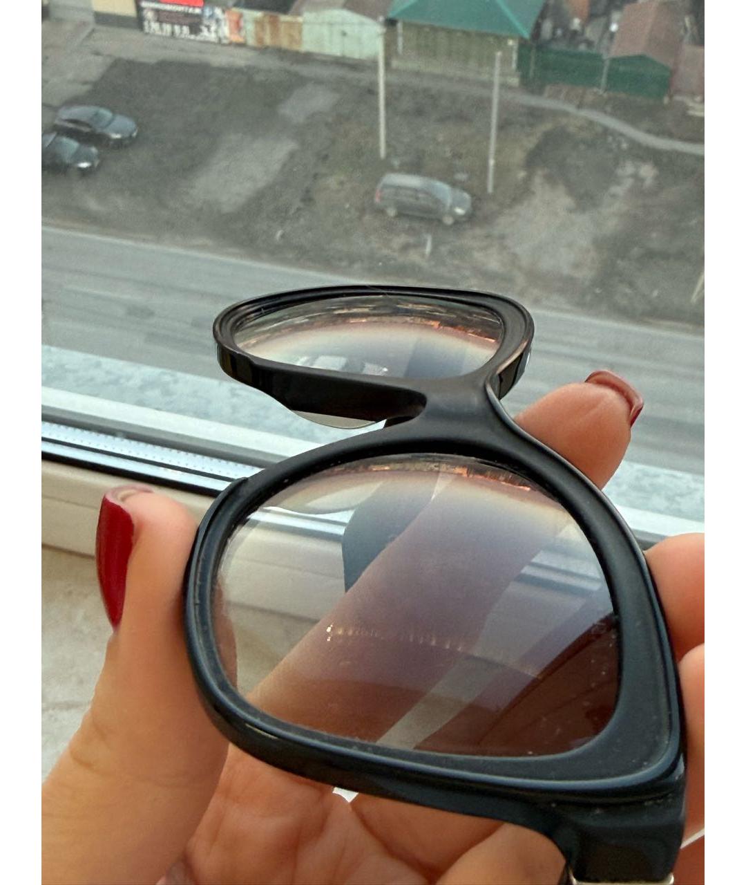 PRADA Черные пластиковые солнцезащитные очки, фото 4