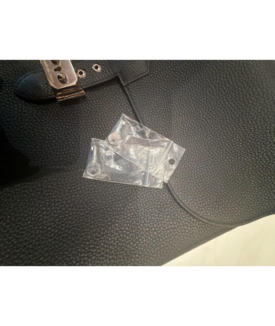 HERMES Черный кожаный портфель, фото 8