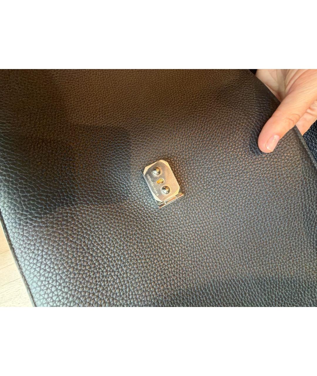 HERMES Черный кожаный портфель, фото 5