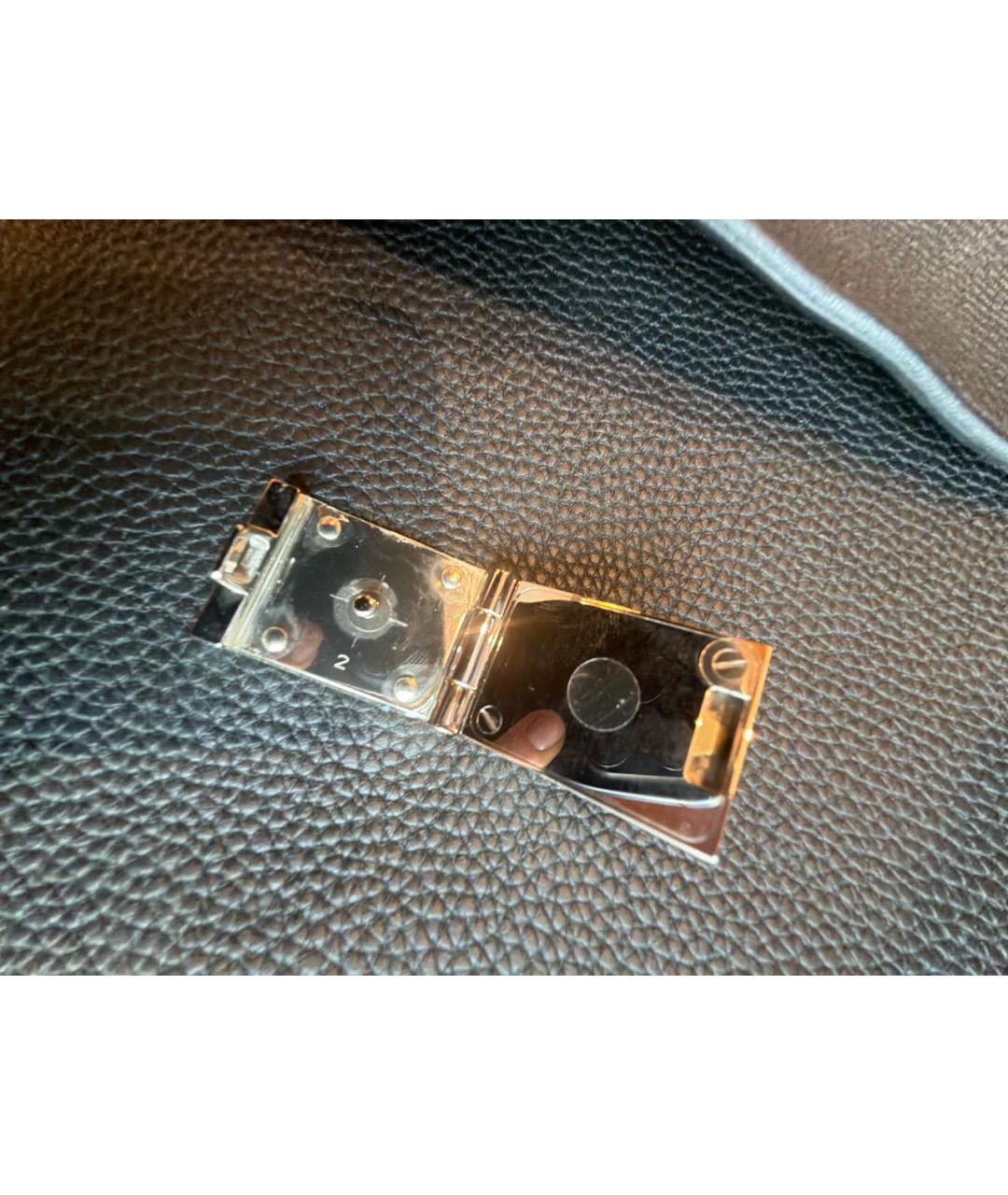 HERMES Черный кожаный портфель, фото 7