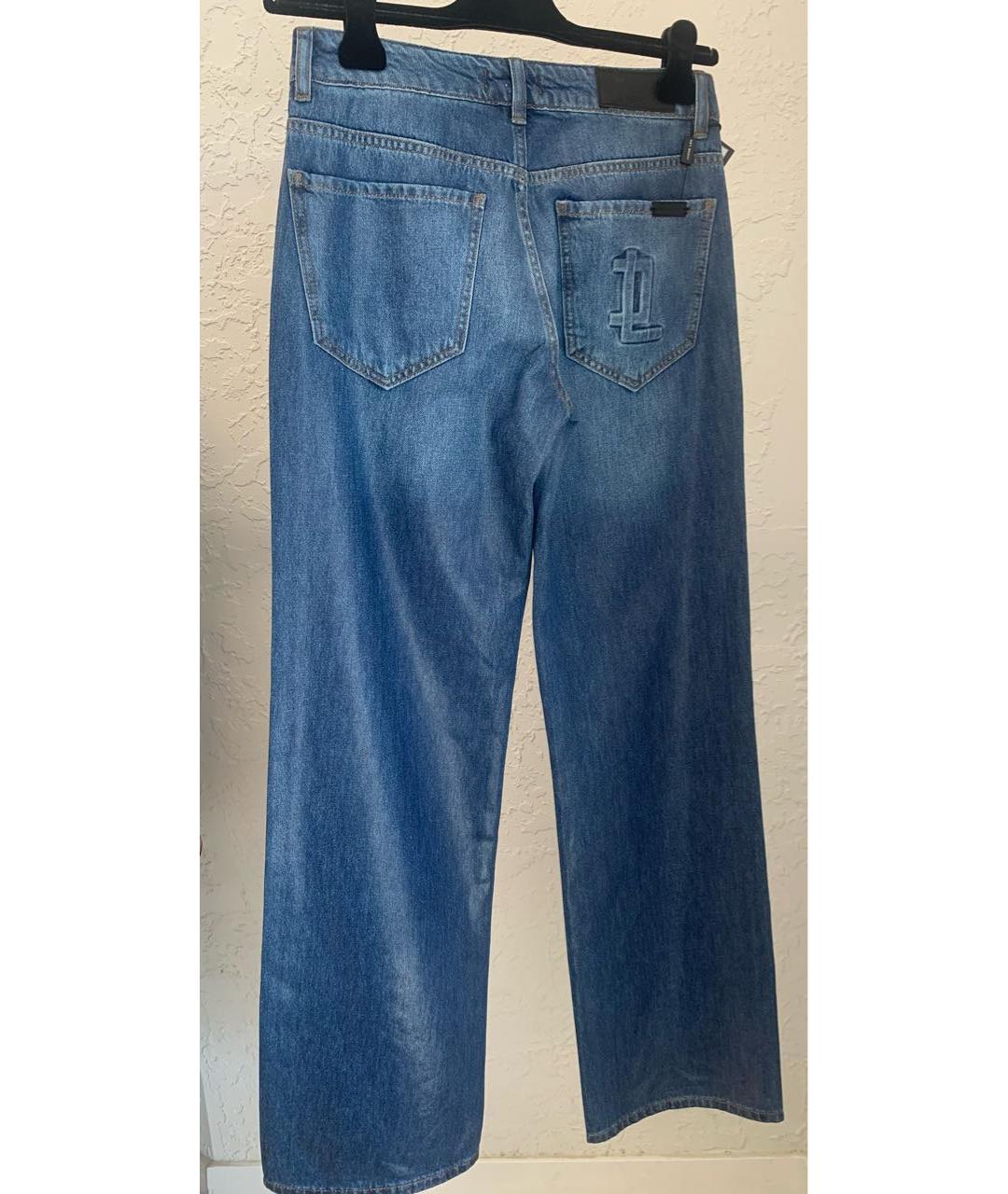 Jacob Lee Синие хлопковые прямые джинсы, фото 5