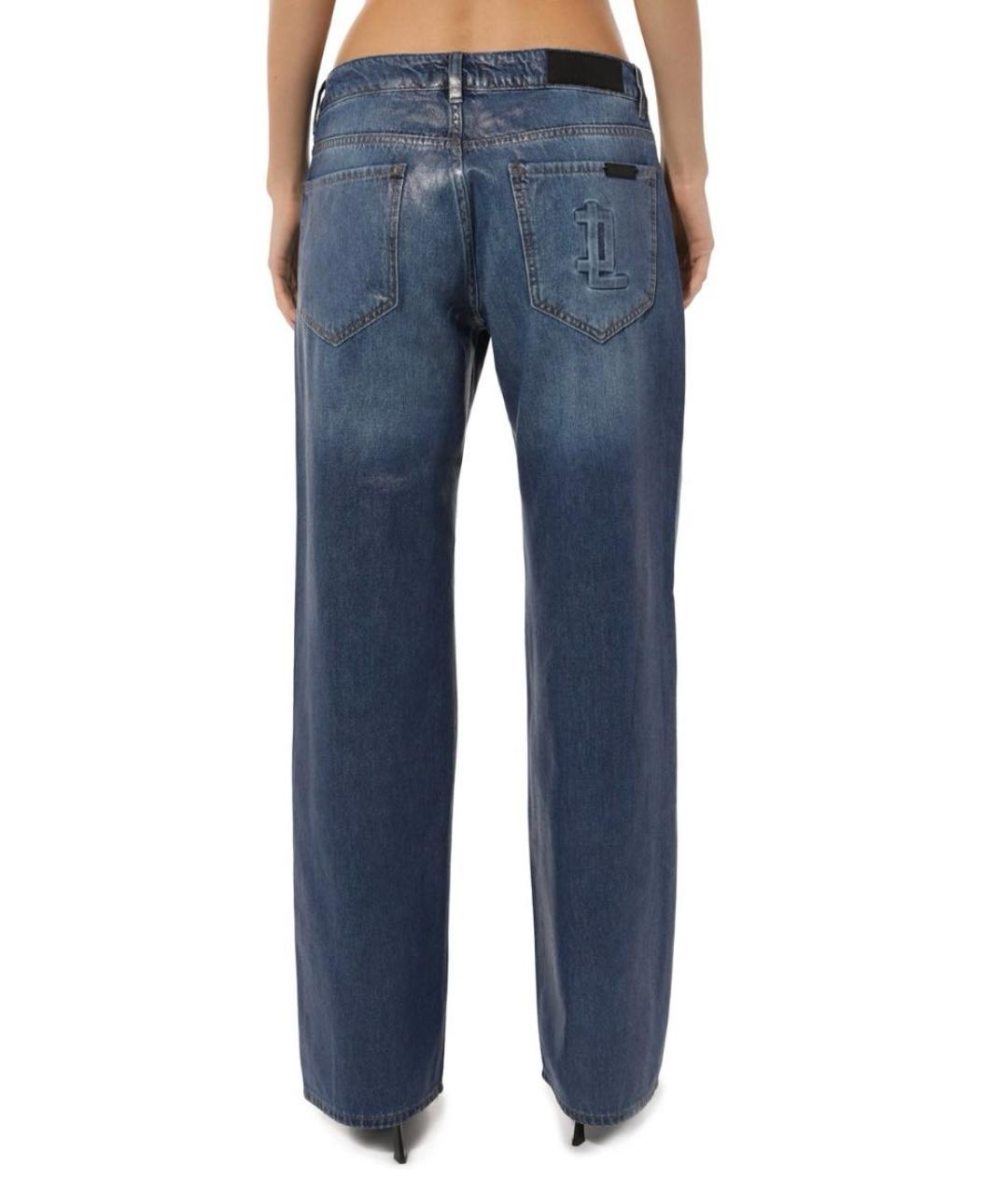 Jacob Lee Синие хлопковые прямые джинсы, фото 3