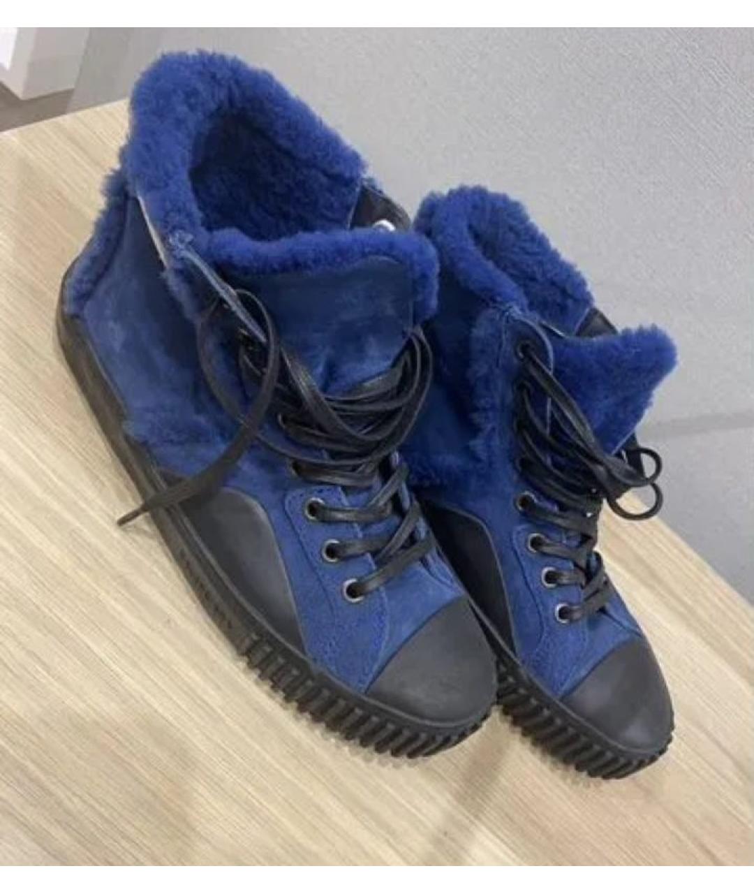 BALENCIAGA Синие замшевые кеды, фото 3