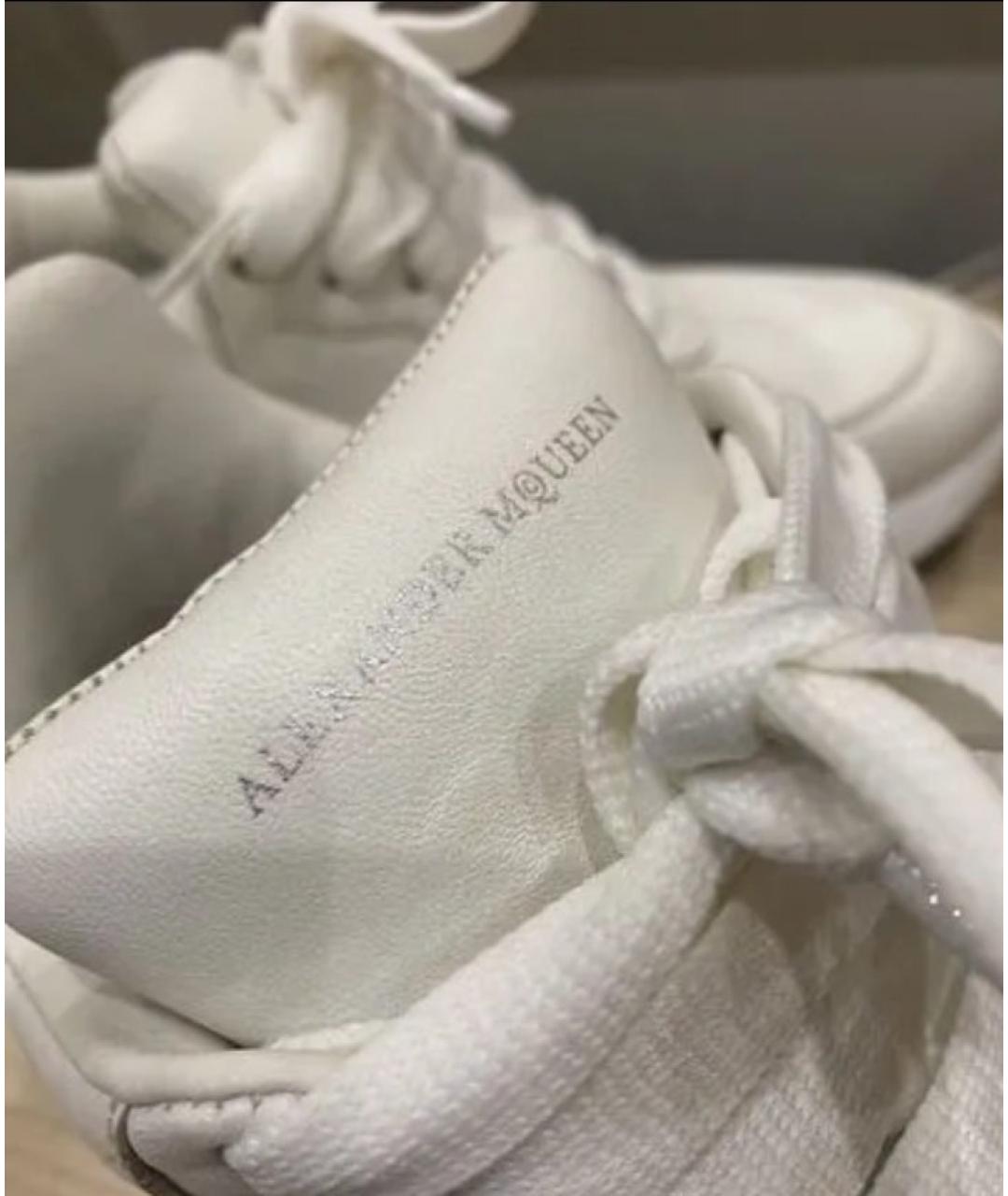 ALEXANDER MCQUEEN Белые кожаные кроссовки, фото 4