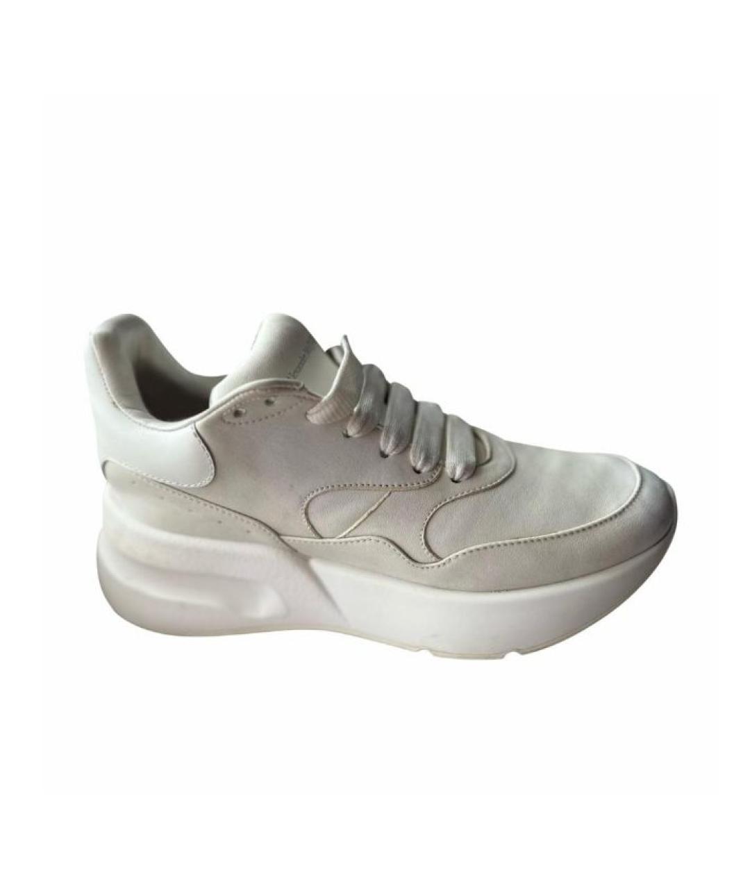 ALEXANDER MCQUEEN Белые кожаные кроссовки, фото 5