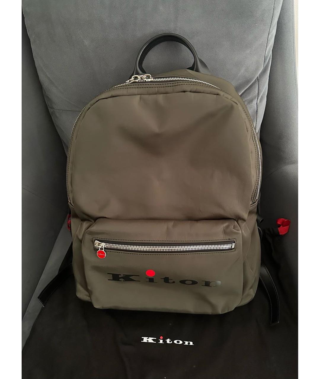 KITON Хаки рюкзак, фото 6