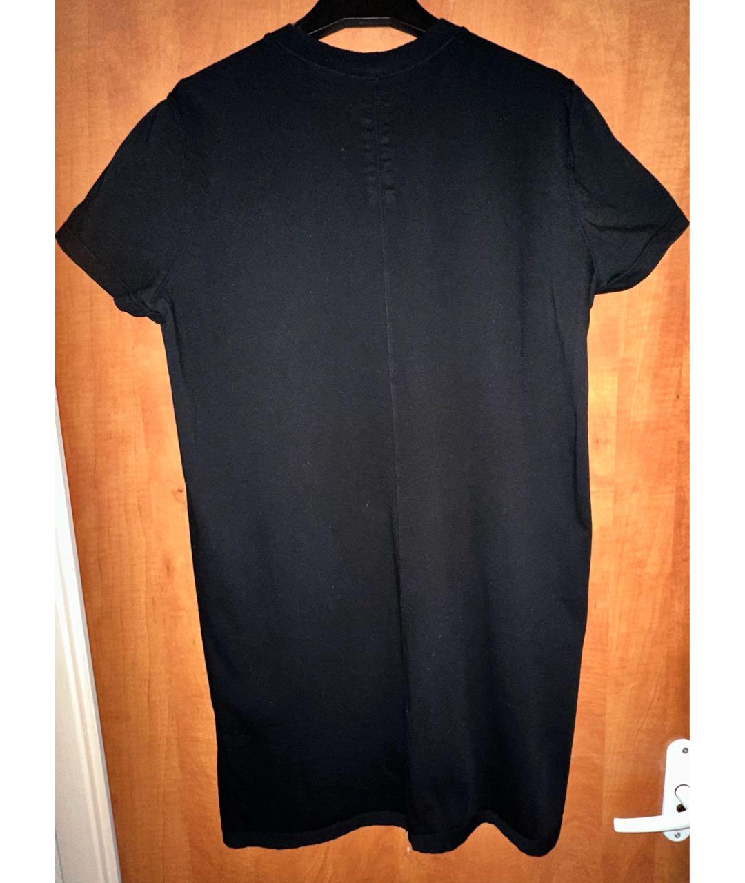 RICK OWENS Черное хлопковое повседневное платье, фото 2