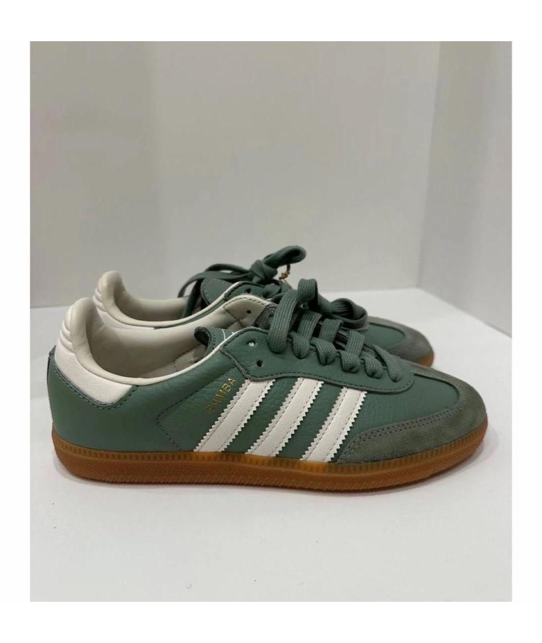 ADIDAS Зеленые кожаные кеды, фото 4