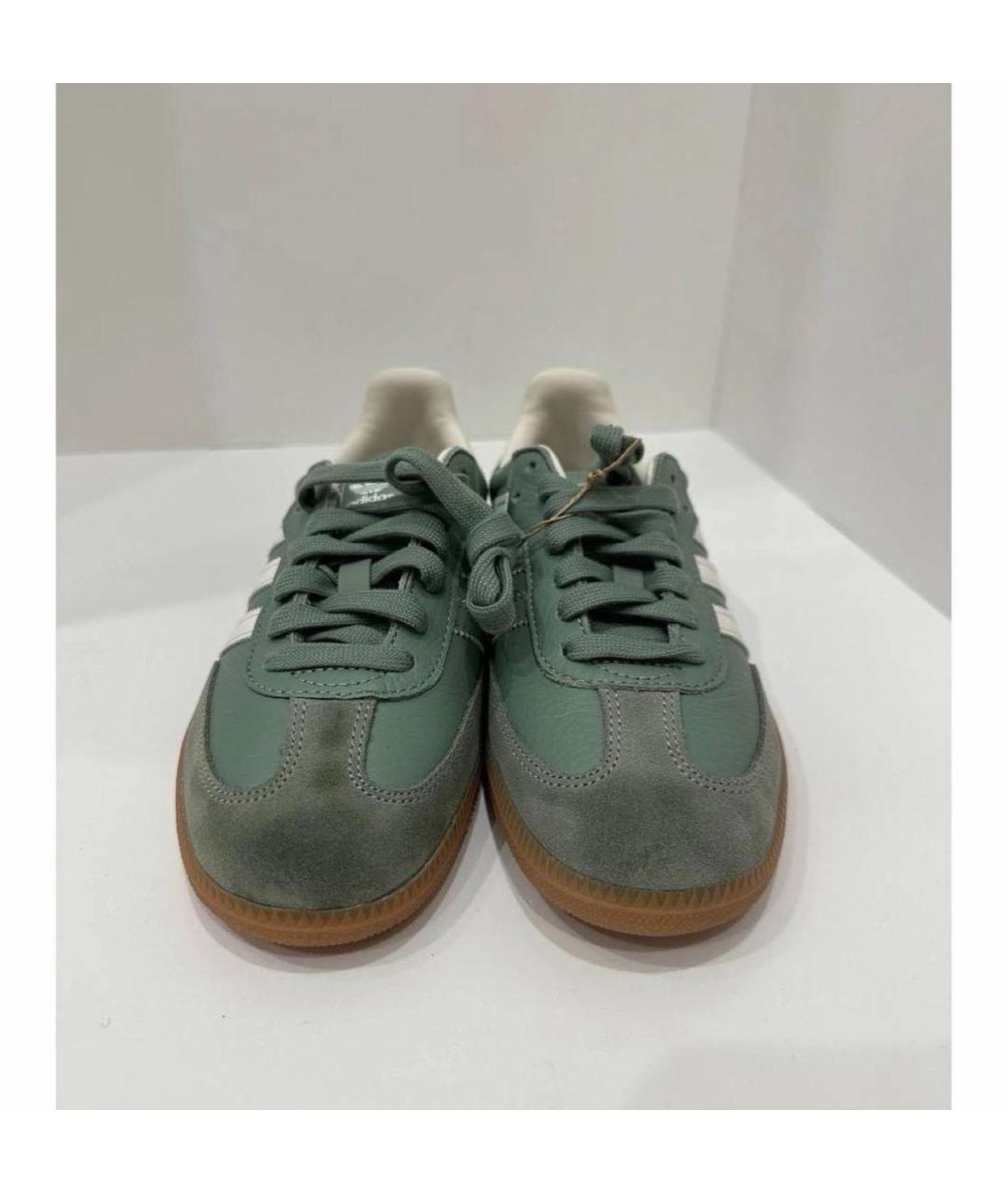 ADIDAS Зеленые кожаные кеды, фото 2