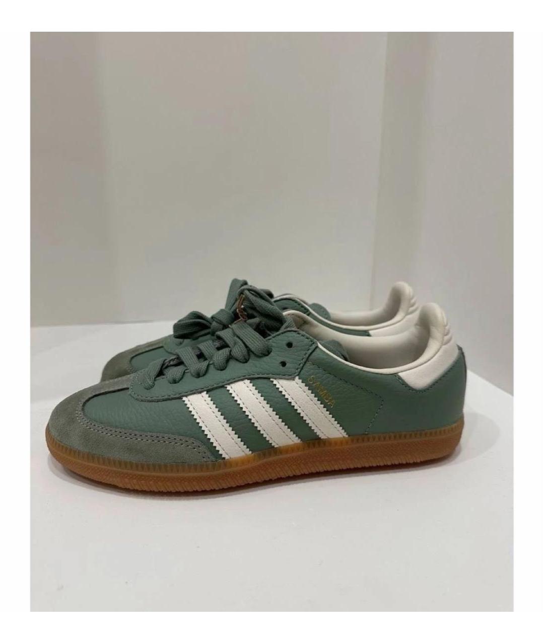 ADIDAS Зеленые кожаные кеды, фото 3