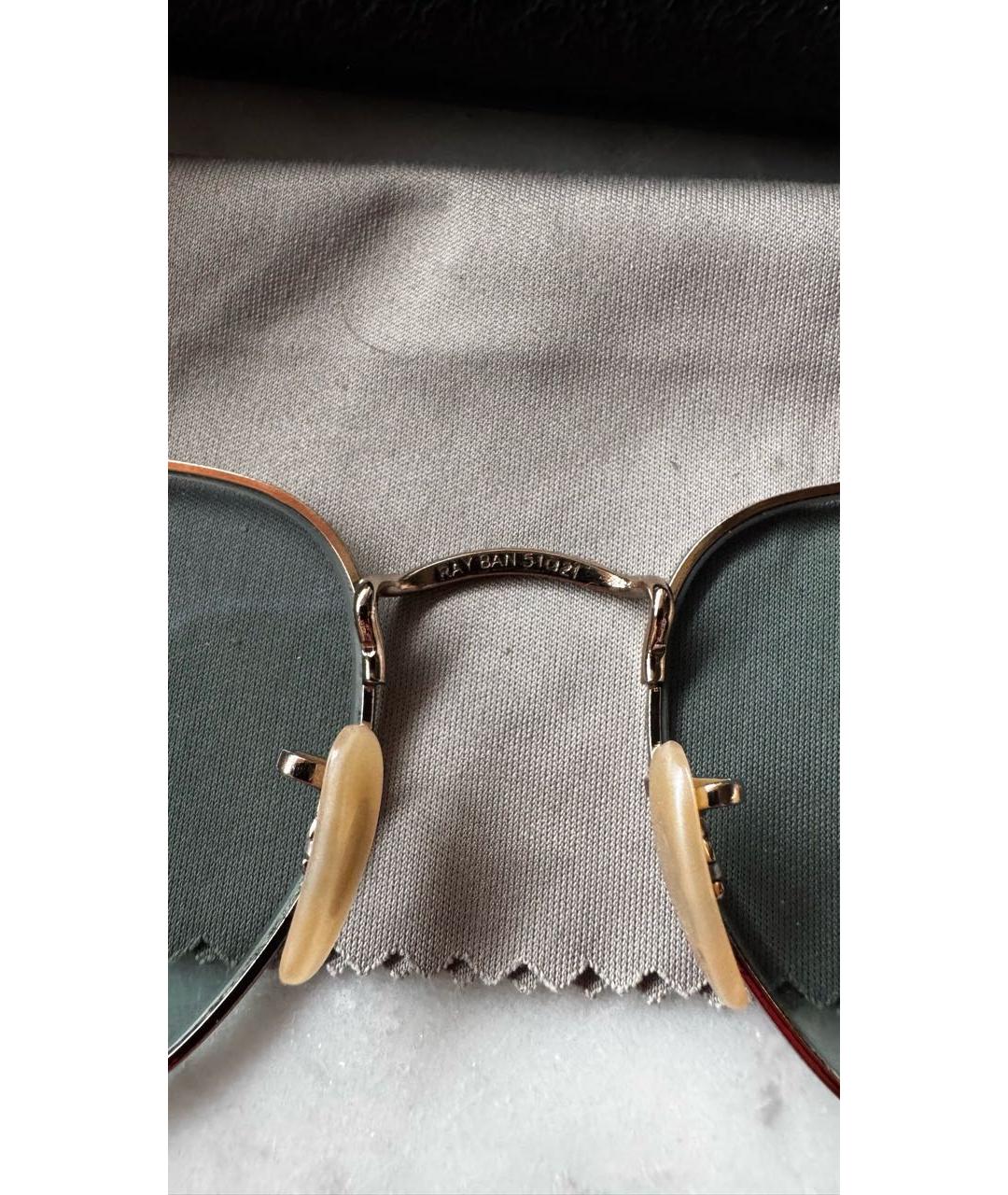 RAY BAN Серебряные металлические солнцезащитные очки, фото 4