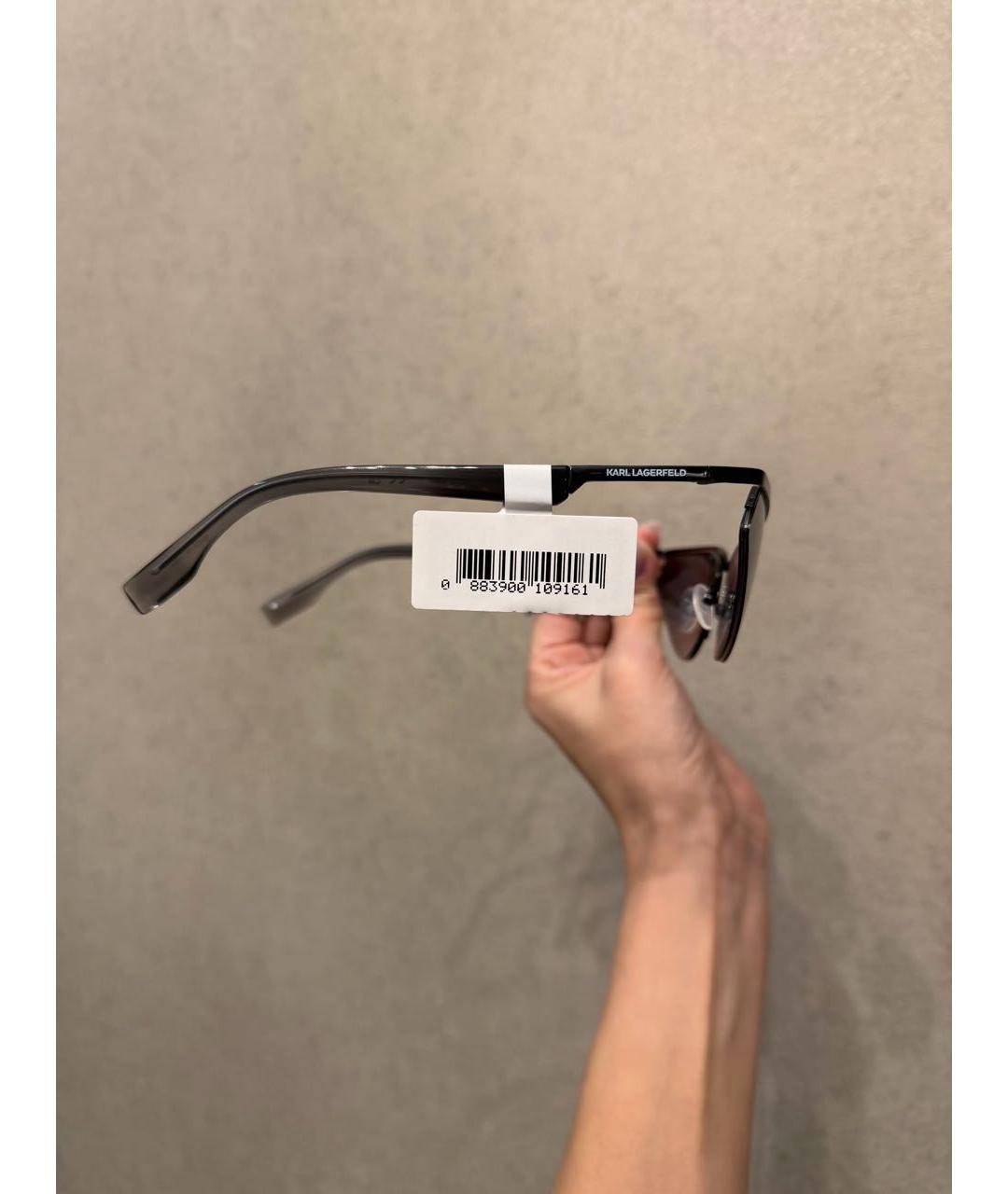 KARL LAGERFELD Черные металлические солнцезащитные очки, фото 5