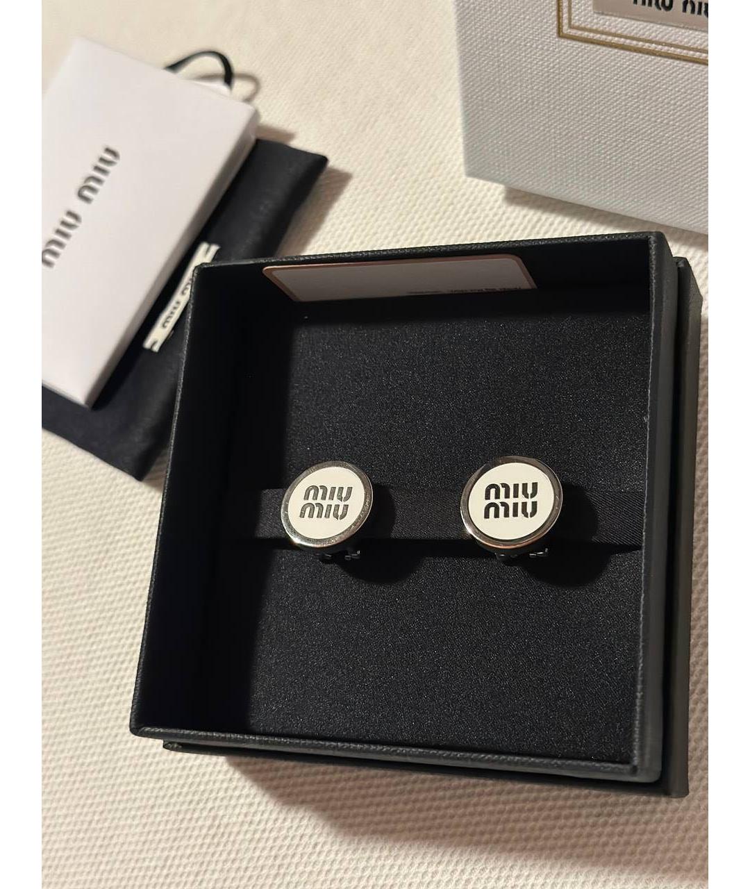 MIU MIU Белые клипсы, фото 3