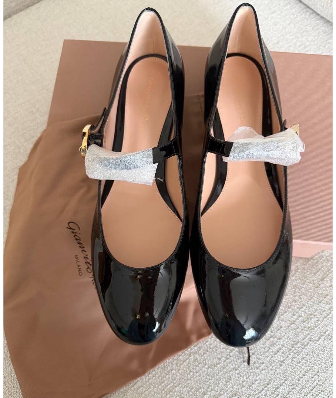 GIANVITO ROSSI Черные балетки из лакированной кожи, фото 3