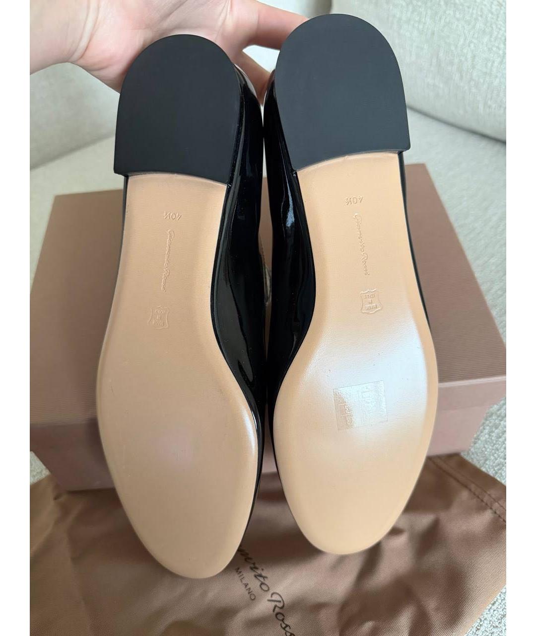 GIANVITO ROSSI Черные балетки из лакированной кожи, фото 5