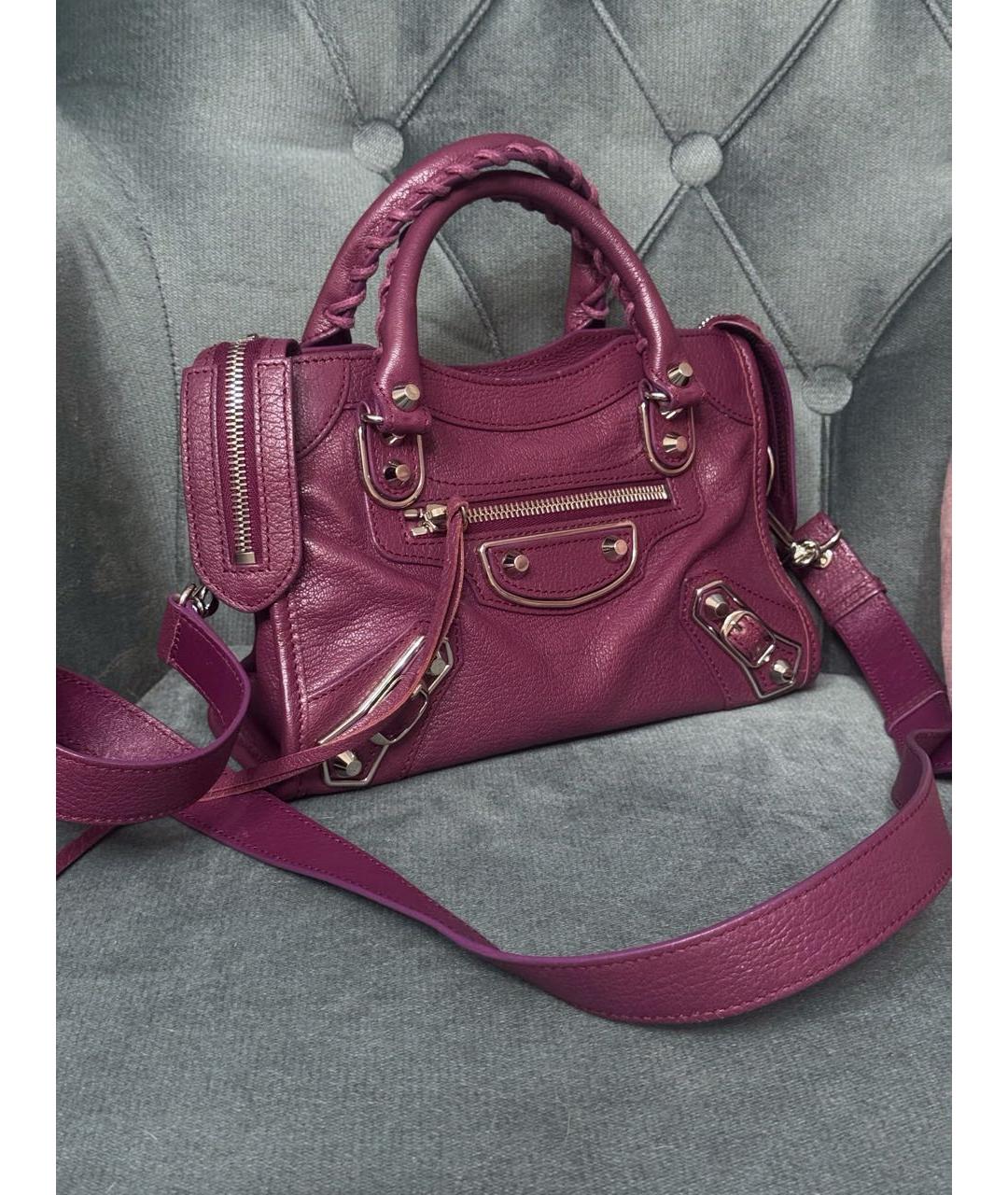 BALENCIAGA Розовая кожаная сумка с короткими ручками, фото 2